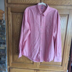 Izod Saltwater Men's XL Button Down Long-Sleeved Flamingo Pink